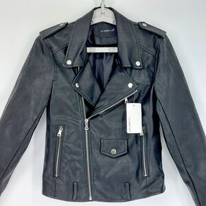 Ly Varey Lin Moto Jacket Sz S Black Vegan Leather Bikercore Punkcore Y2K Bikelif
